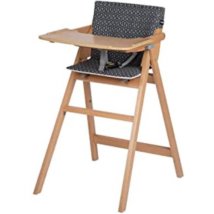 Chaise Haute Bebe Pliable En Bois Avec Coussin De 6 Mois A 3 Ans Geometric Cdiscount Puericulture Eveil Bebe