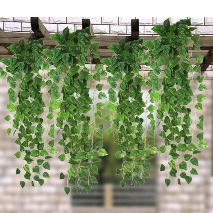 JHZHK 48 Pcs//Lot Artificielle Raisin Lierre Feuilles Tenture Verte Plantes Feuillage De Vigne Maison Jardin Guirlande Fleurs d/écoratives 240 cm