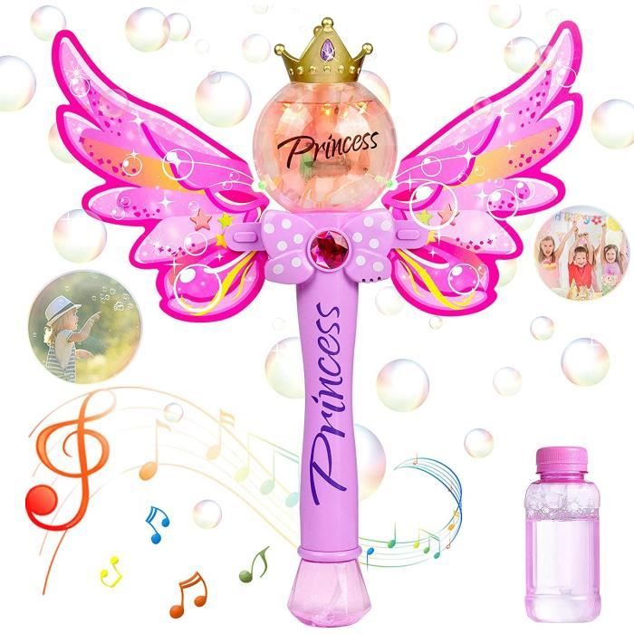 Machine à Bulles Baguette Magique Avec Ailes LED – 10 000 Bulles/min, Rechargeable, Anti-fuite – Pour Filles Et Garçons
