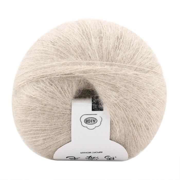 beige Doux Mohair Tricot Fil de Laine À faire soi-même châle écharpe crochet fil de fournitures
