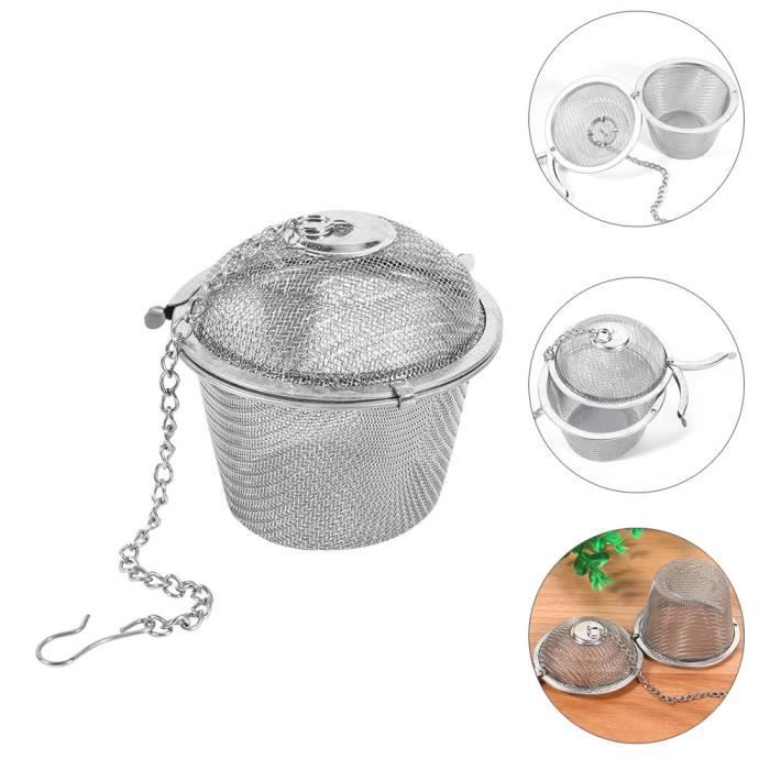 Filtres à Thé En Inox FLAVNTEL - Lot De 2 - Forme Ovale Avec Chaîne - Pour Théière Ou Tasse