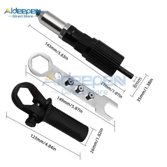 Pistolet à Riveter Sans Fil HuuppHip Compatible Batteries Dewalt 18V - Outil électrique Pour Rivets (batterie Non Incluse)