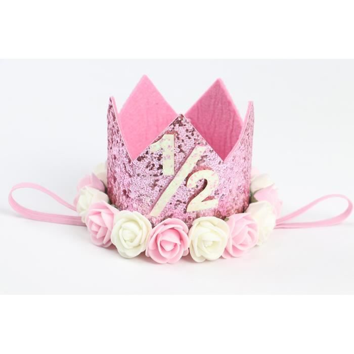 Couronne D'anniversaire Personnalisée Avec Nom Brodé - Chapeau Réutilisable Ajustable - Inclut Chiffres 0 à 9 Pour Décorer - En Coton Doux Pour Enfant