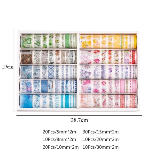 Ruban Washi Décoratif Motifs Timbres - Lot De 3 Rouleaux - Pour Scrapbooking, Bullet Journal, Décoration Créative - 7