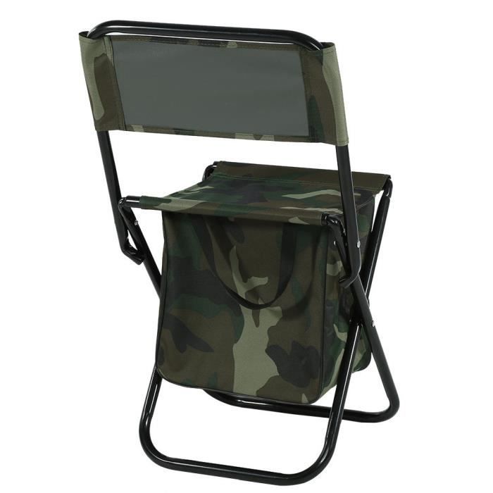 Chaise Pliante Camping/pêche Avec Sac à Dos - Siège Transportable Dossier Haut (charge 100kg, Oxford 600D)