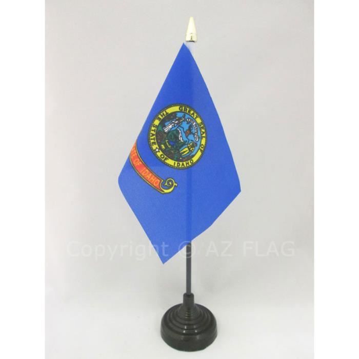 Drapeau De Table Royaume De France Anges - 15x10 Cm Sur Hampe 25 Cm Avec Socle Noir, 100% Polyester, Décoration Bureau