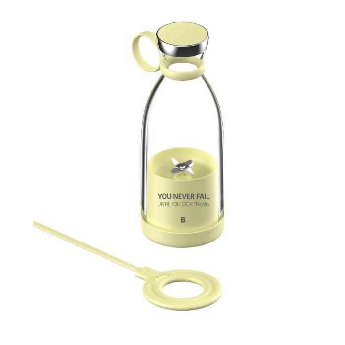 Borraccia portatile senza fili colore: Bianco per Smoothie e Milk Shake con caricatore a induzione senza BPA 350 ml Mixie 