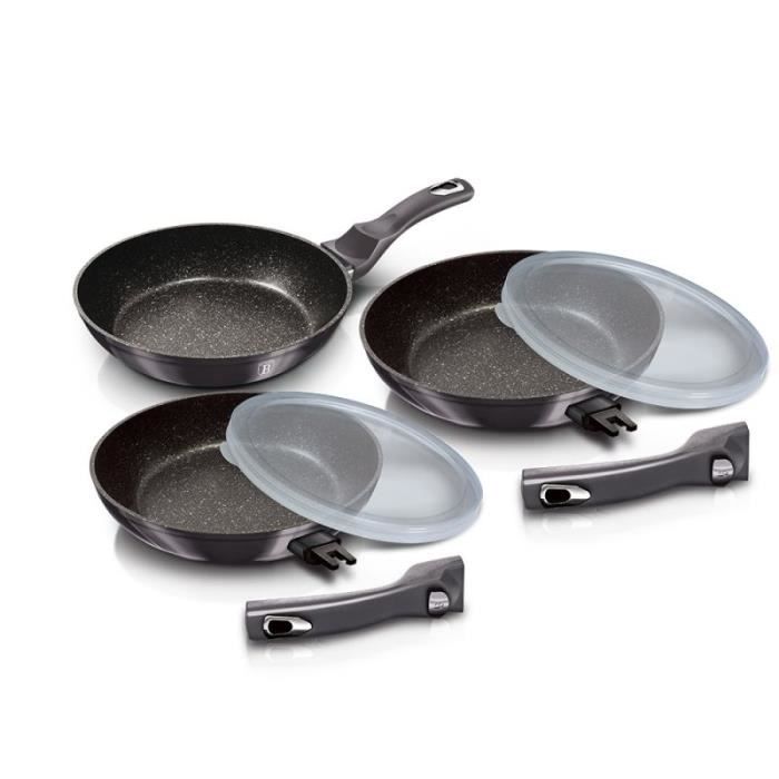 Set De Poêles Tri-Ply Inox Et Céramique – 9,5 Et 11 Pouces, Antiadhésif Sain, Induction