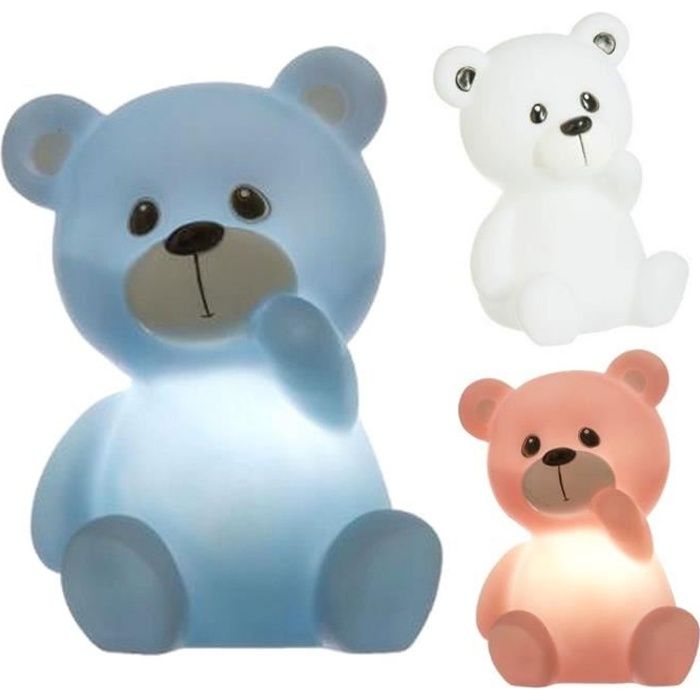 1 lampe veilleuse ourson led 14 x 9 x 7 cm enfant led deco