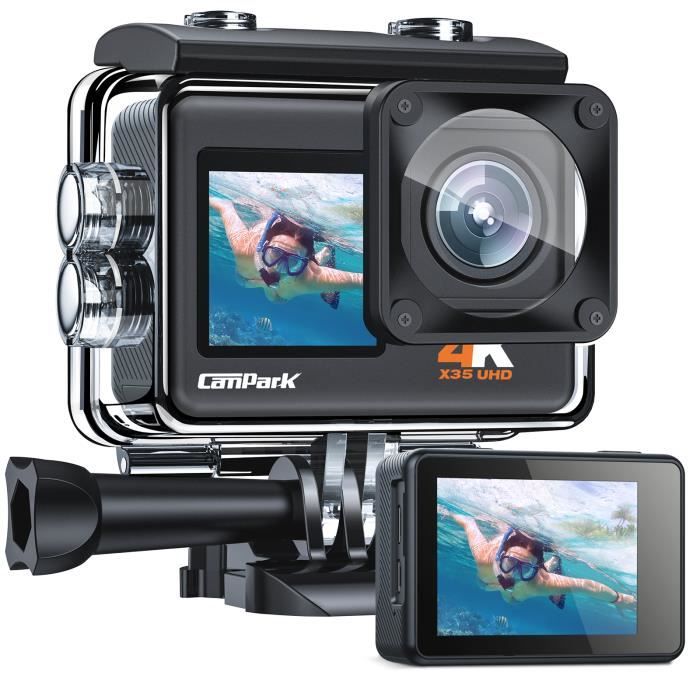 Caméra Sport CAMPARK X35 4K 30FPS 24MP EIS WiFi Étanche 40M Grand