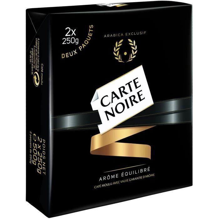 Café moulu CARTE NOIRE : les 2 paquets de 250 g à Prix Carrefour