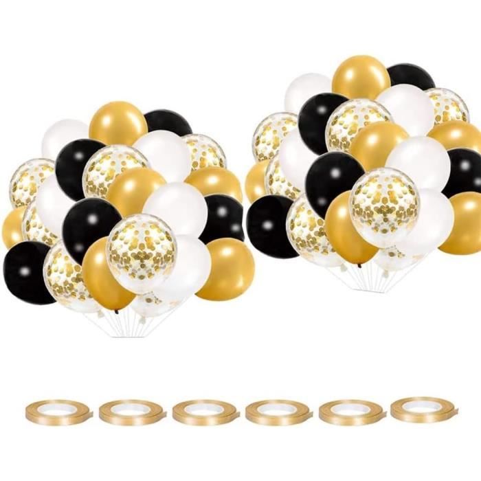 Daimay - Kit Décoration Anniversaire Ballons Blancs - Inclut Ballon Chiffre 81cm, Bannière Happy Birthday, 18 Ballons Latex, 4 Ballons Aluminium - Pour Fête Homme/femme, Thème élégant - 10
