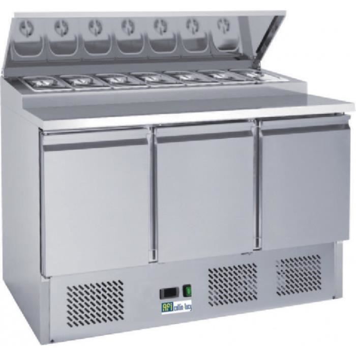 SALADETTE A PIZZA REFRIGEREE - AVEC COUVERCLE FIXE INOX - 3 PORTES main image 0
