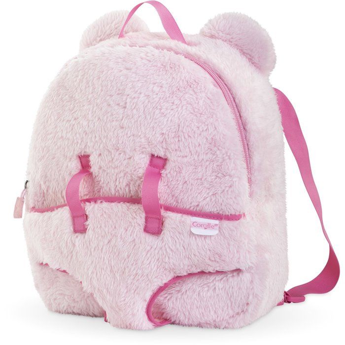 Sac à dos porte-poupon - COROLLE - Peluche rose pour poupon 30 cm - Dès 3 ans