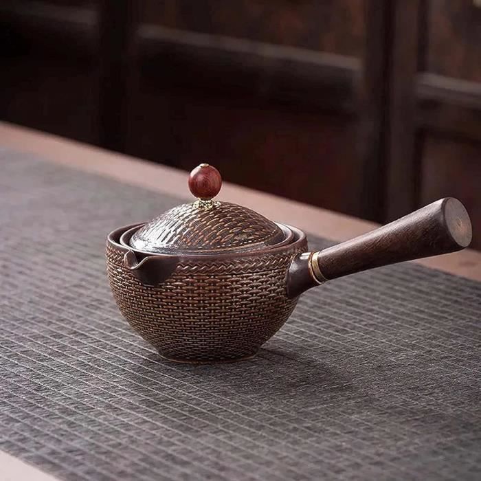 Mini Théière En Céramique Mignonne - Style Kung Fu Chinois - Dimensions ~7x4,5x4 Cm - Décoration Maison Ou Bureau - Pour Collection Ou Petit Usage - 14