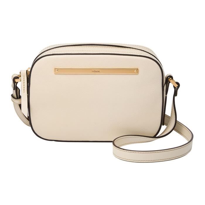 Sac Bandoulière FOSSIL Kier En Cuir Noir - Neuf Avec étiquettes