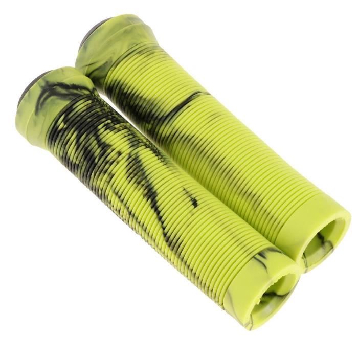Poignées De Guidon Ergonomiques – Caoutchouc Antidérapant, 13x3 Cm, Embouts Alu, Pour VTT Et Vélo De Route