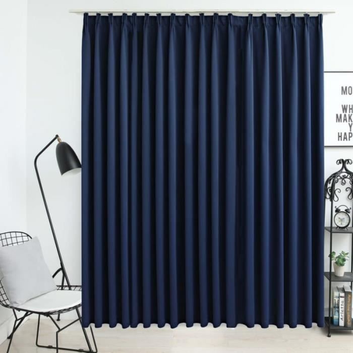 Rideau occultant - vidaXL - 290x245 cm - Bleu - Polyester - Lavable en machine