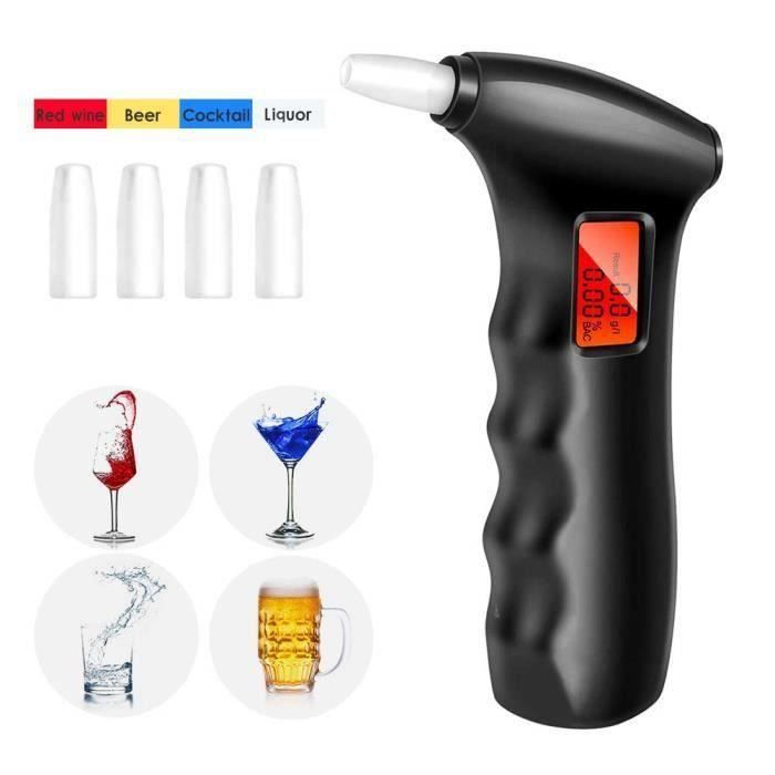 Éthylotest Numérique Portable Avec Alarme - 10 Embouts Jetables Inclus, Testeur D'alcoolémie Précis Et Pratique