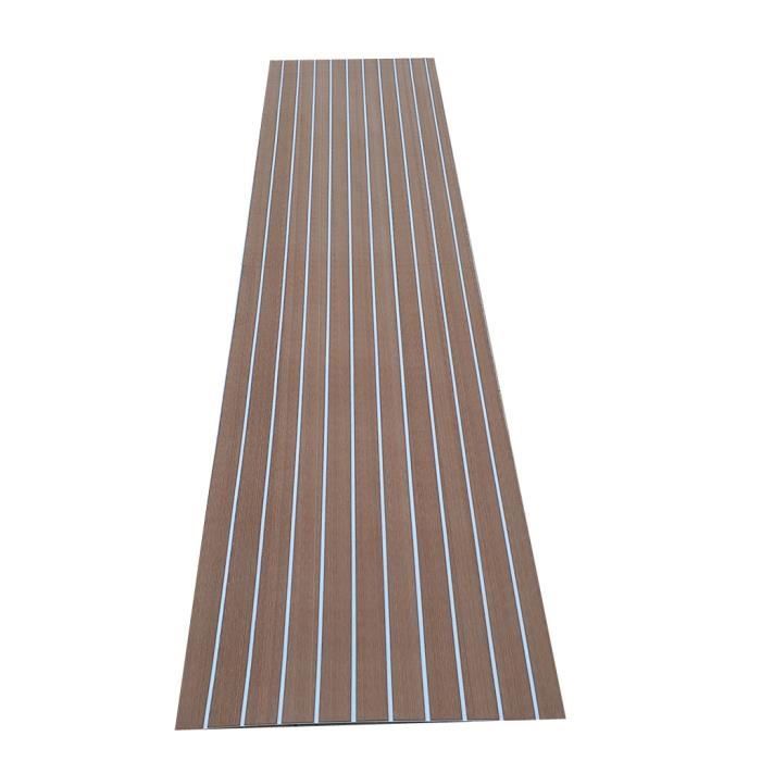 Tapis De Sol Pour Bateau/yacht En EVA Antidérapant - 240x90x0.6 Cm Marron - Revêtement Autocollant Facile à Installer Et à Nettoyer - 12