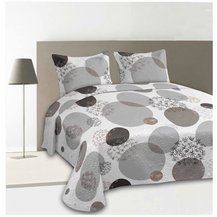 Boutis Esprit Japonisant Prune Et Gris