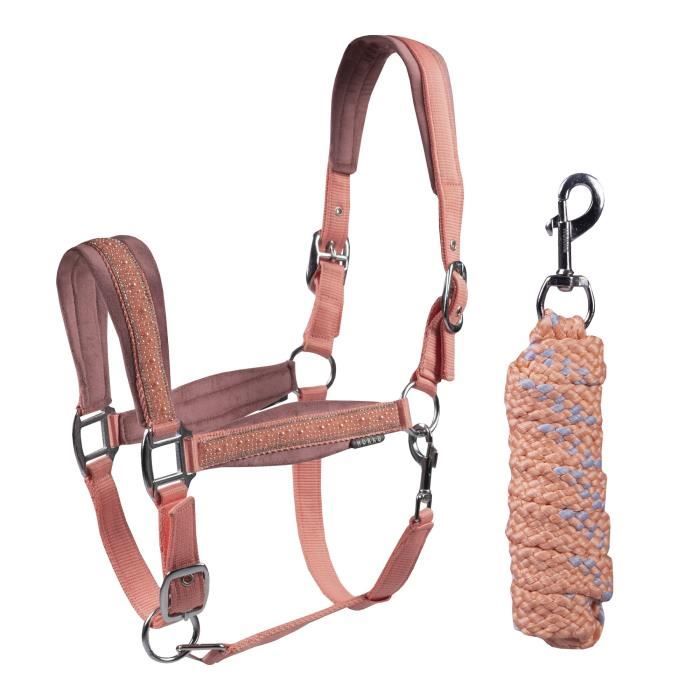 Meilleurs prix pour Ensemble licol et longe pour cheval Horka EP Crystals & Pearls - rosewood - Poney