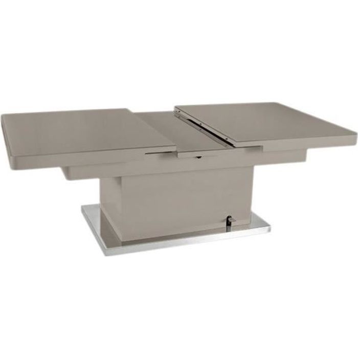 Table basse relevable extensible JET SET taupe taupe Metal Inside75