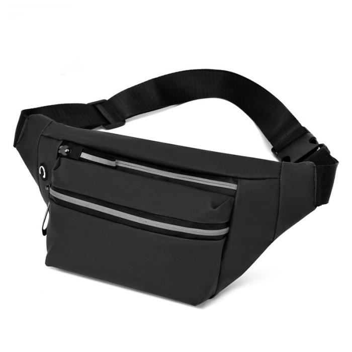 Sac Banane 2/3 Compartiments - Sangle Réglable, Nylon Léger, Pour Randonnée, Ville, Festival (Homme/Femme)