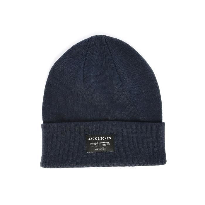 Bonnet uni bleu marine pour homme