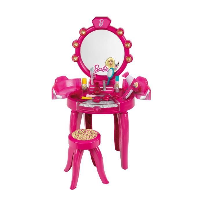 Coiffeuse Barbie Avec Miroir, Sèche-cheveux Et Accessoires - Rose - Occasion