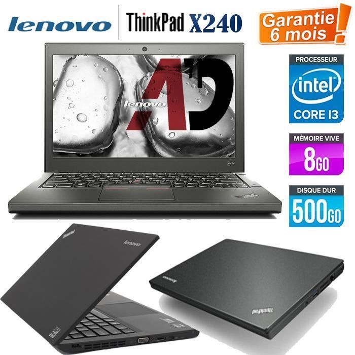 Ordinateur Portable - Lenovo - Thinkpad X240 - Core i3 1.9 GHz - 8 Go RAM - 500 Go HDD - Lenovo