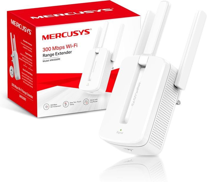 Répéteur WiFi 300 Mbps – MERCUSYS MW300RE – 3 antennes externes avec Technologie MIMO – Configuration Facile