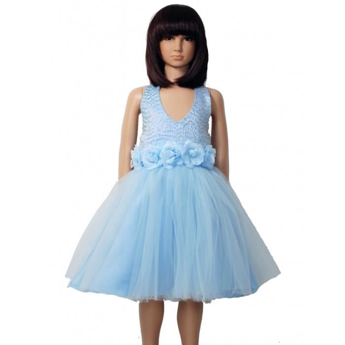 Robe De Soirée Princesse Fille Dancinova - Tulle à Manches Longues - Pour 6-12 Ans - Mariage, Fête