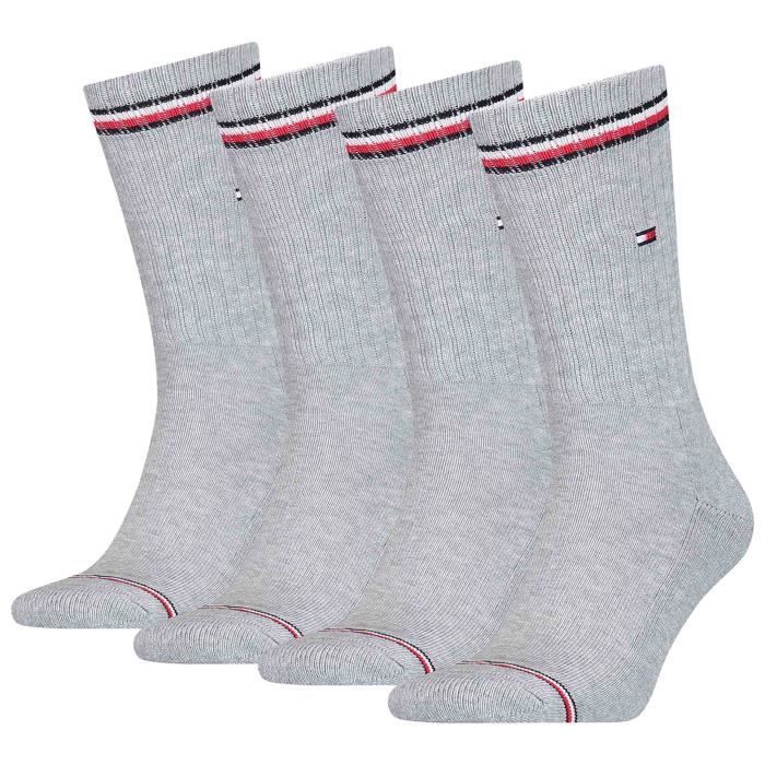 Tommy Hilfiger Chaussettes Homme uni Paquet de 4 Gris