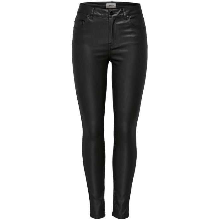 Jean skinny enduit noir taille classique ONLY