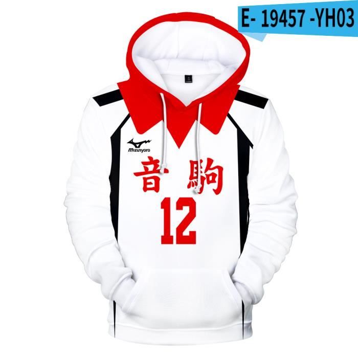 Haikyuu Volleyball Merch Unisex - 3D Druck Karasuno High School Hoodie Für Volleyball-Fans Haikyuu Kapuzenpullover