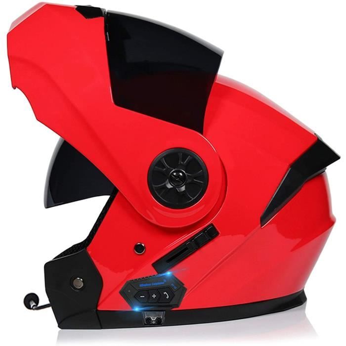 Casques Bluetooth Intégral Flip-Up Modulables Homme Et Femme, Bluetooth Casque Moto Modulable, Adulte Casque Moto
