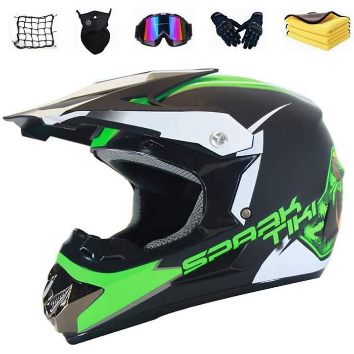 Casques Motocross Casque Motocross Intégral - Kit Complet Avec Gants Et Lunettes ECE Homologué Kit Protection Motocross