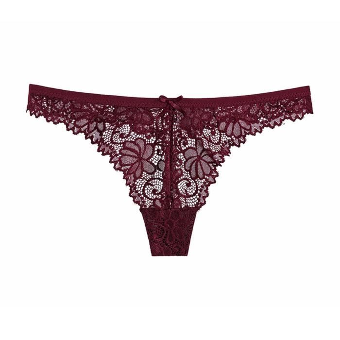 String Transparent en dentelle pour femmes, sous-vêtement en T, taille basse, S M L / Lingerie String Transparent en dentelle pour femmes, sous-vêtement en T, taille basse, S M L / Lingerie
