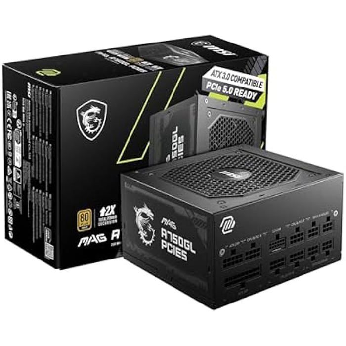 Bloc dalimentation MSI MAG A750GL 80 Plus Gold Modulaire ATX 3.0