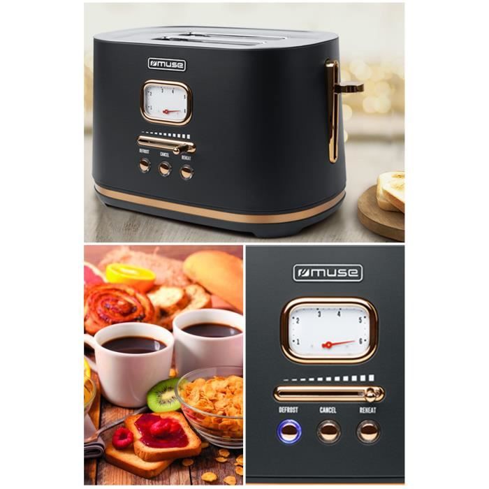 GRILLE PAIN RETRO VINTAGE DESIGN 2 TRANCHES COULEUR ET DORE