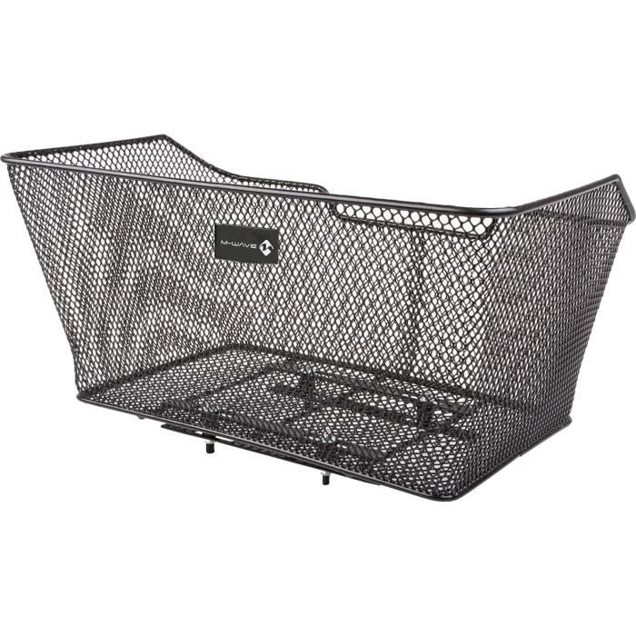 Panier à vélo M-Wave BA-RM XXL noir en acier à mailles fines - 29 litres