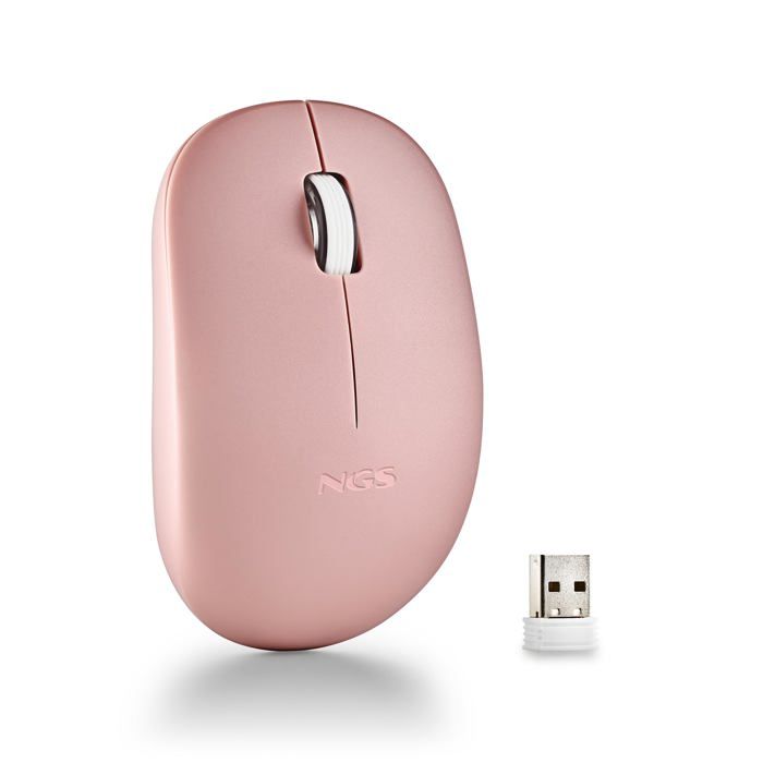 Souris optique sans fil - NGS - FOG PRO PINK - 1000 DPI - Boutons silencieux - Ambidextre