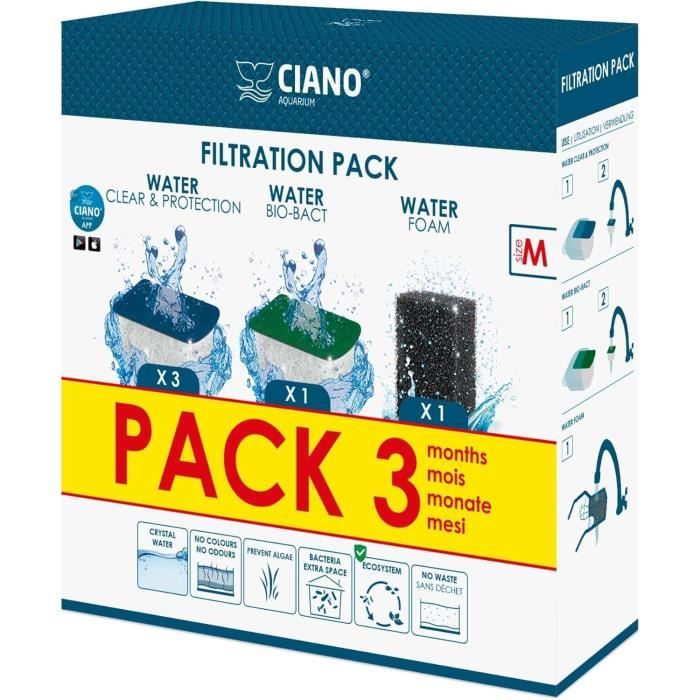 CIANO AQUARIUM FILTER MEDIA REPLACEMENT SET - SMALL / CF40