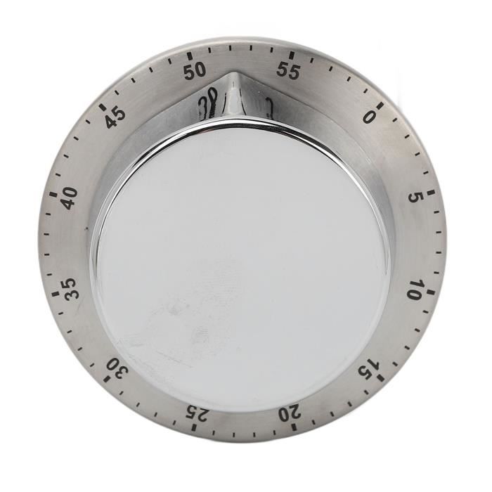 Minuteur De Cuisine Mécanique – Pas De Piles, Aimanté, Acier Inox – Alarm Sonore Forte 85 DB – Cuisine, Bureau, études