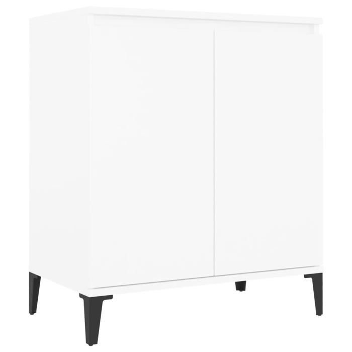 Buffet - OMABETA - M02216 - Blanc - 60x35x70 cm - 2 portes - Style industriel