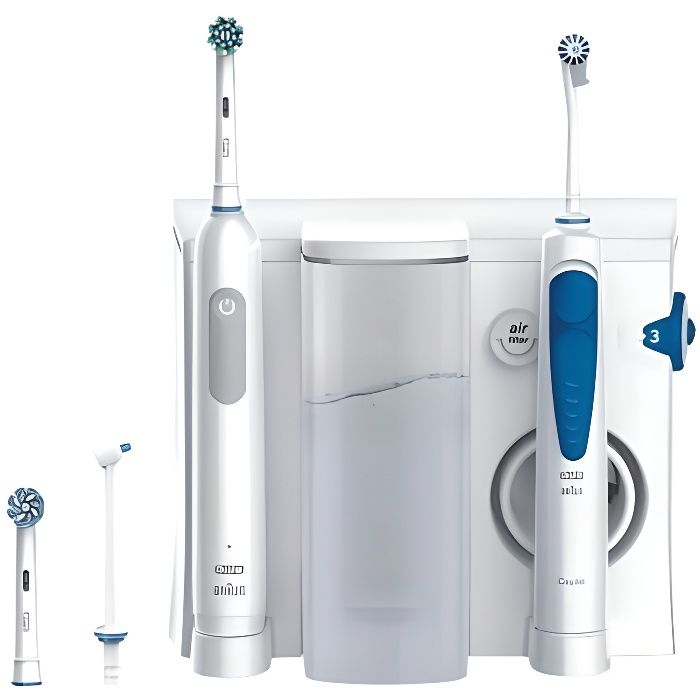 Combiné dentaire électrique ORAL-B Oxyjet + Pro 1 - Technologie oxyget et 3D - Accessoires inclus