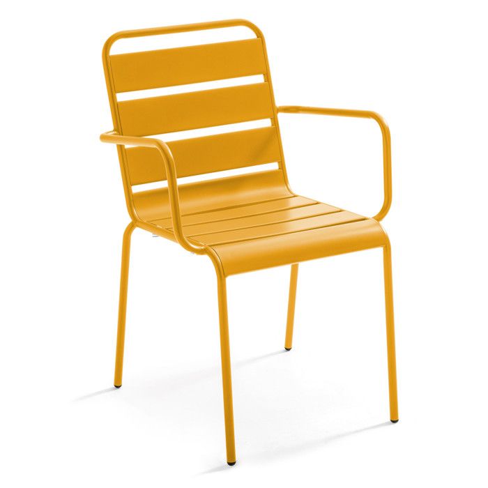 Fauteuil de jardin en métal jaune Palavas Oviala