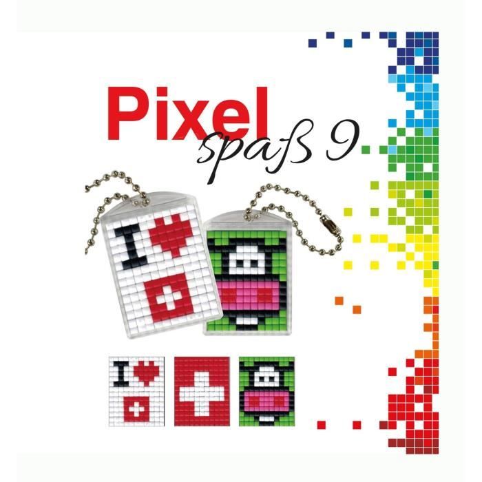 Kit De Pixel Art Pracht – 2 Médaillons Porte-clés à Assembler Sans Colle Ni Fer, Dès 6 Ans