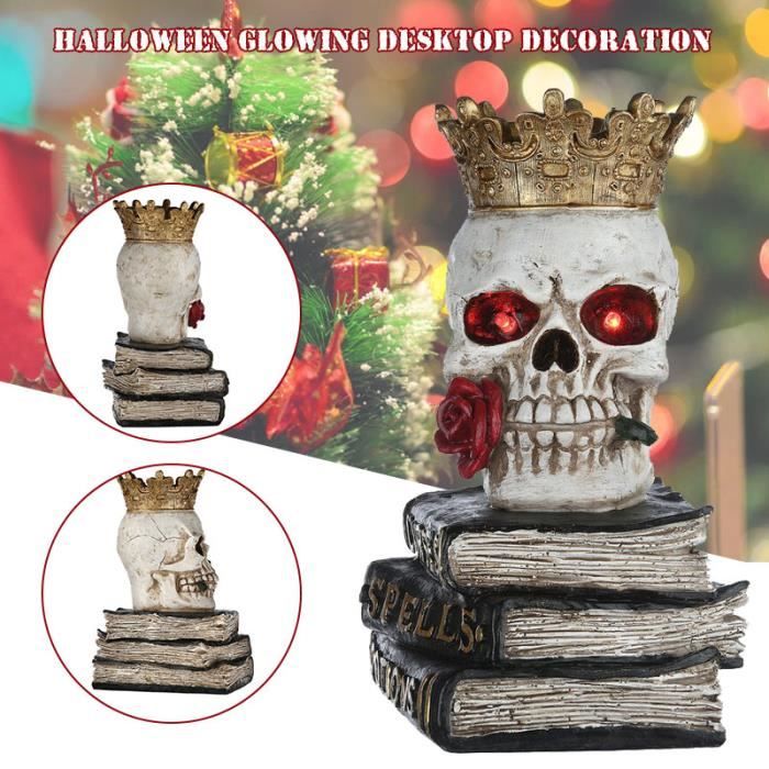 Cadeau de décoration d'Halloween Statue de crâne ailé à genoux